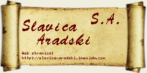 Slavica Aradski vizit kartica